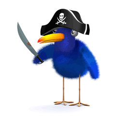 Vector 3d Blue bird pirate