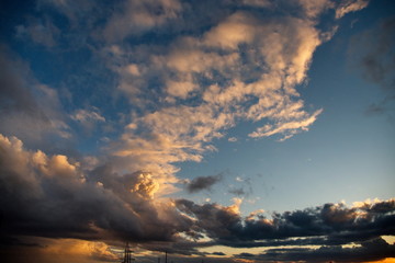 Amazing sky at sunset in Kazakhstan