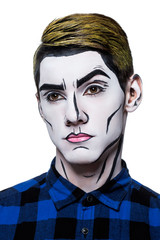 young man with popart body paint