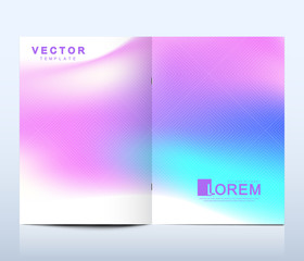 Modern vector template for brochure, leaflet, flyer, cover, catalog in A4 size. Abstract fluid 3d shapes vector trendy liquid colors backgrounds set. Colored fluid graphic composition illustration.