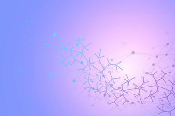 Structure molecule and communication. Dna, atom, neurons. Scientific molecule background for medicine, science, technology, chemistry. Vector illustration.