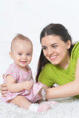 young woman with  baby girl