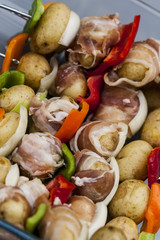 all sorts food on bbq grill