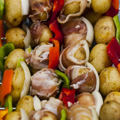 all sorts food on bbq grill