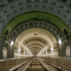 Fototapeta premium Free and Hanseatic City of Hamburg - Elbe Tunnel..