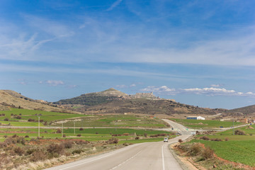 Road leading to Atienza in Castilla-La Mancha, Spain