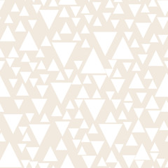 Light geometric background with triangles. Seamless pattern Two colors beige and white. Vector illustration