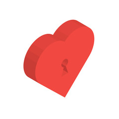 Isometric Heart Lock in Vector