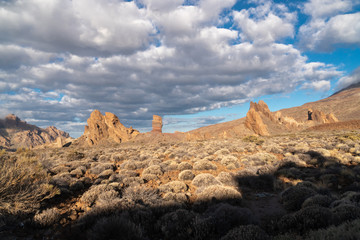 desert mountain landscape near Teide volcano