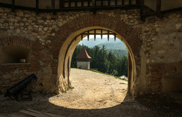 Gate of the old defensive fortress. Medieval architecture