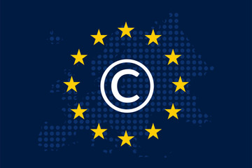 Copyright in the Digital Single Market concept on European Union flag