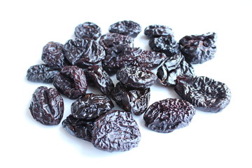 Prunes. Plum in a dried state. Isolated.