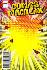 Editable comic book cover with abstract background. © noravector