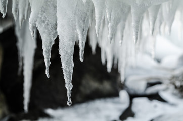 Obraz na płótnie Canvas Glitter of frozen sea icicles