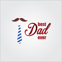 Best Dad Over Vector Template Design Illustration