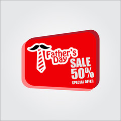 Fototapeta premium Father's Day Sale 50% Special Offer Vector Template Design Illustration