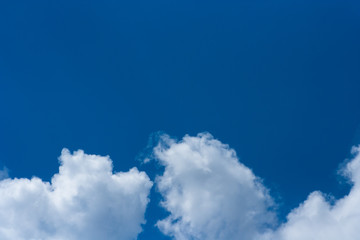amazing white clouds on blue sky in summer day. Good sunny weather