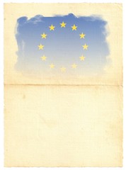 European Flag on Original Vintage Paper, with space for your Design or Text