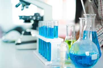 The test tube and equipment in science.