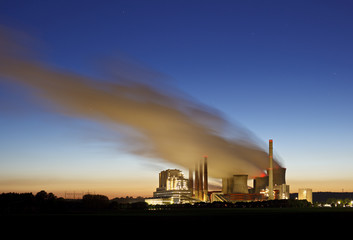 Lignite Power Station At Night