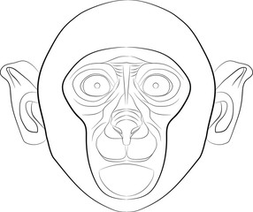 monkey head. animal face in the vector illustration