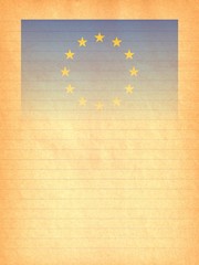 European Flag on Original Vintage Paper, with space for your Design or Text