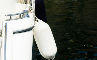 buoy hanging outside the hull of the boat, boat equipment
