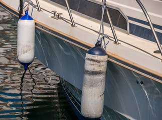 buoy hanging outside the hull of the boat, boat equipment