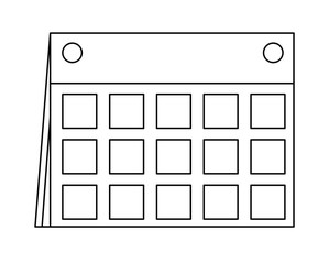 calendar planner icon over white background, vector illustration