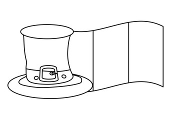 irish top hat and ireland flag over white background, vector illustration