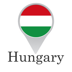 flag of Hungary as a pointer isolated on white background