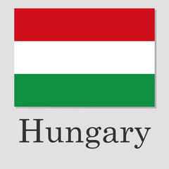 flag of Hungary isolated on grey background