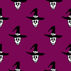 Seamless Pattern Halloween Witch