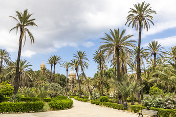 Naklejka na ściany i meble Villa Bonanno, public garden in Palermo, Sicily, Italy