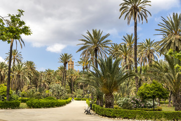 Fototapeta na wymiar Villa Bonanno, public garden in Palermo, Sicily, Italy