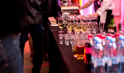 Champagne, wine and drinks at a party
