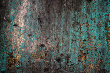 grunge dark cracked old green wall texture