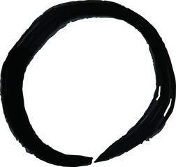 Black Circle drawn with brush
