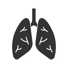 Human lungs glyph icon