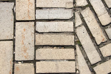 road tiles in the form of bricks