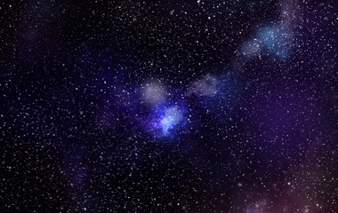 Fototapeta premium The Galaxy is covered with a violet-blue atmosphere and the clouds are spinning. 