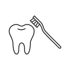 Correct teeth brushing linear icon