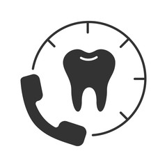 Making appointment with dentist glyph icon