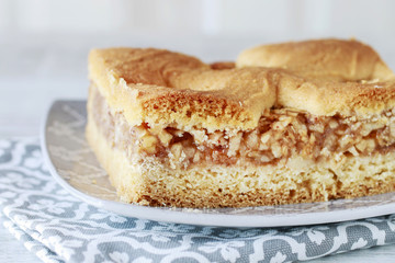 Sliced apple pie