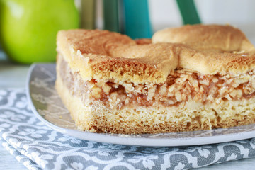 Sliced apple pie