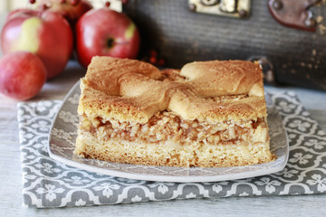 Sliced apple pie