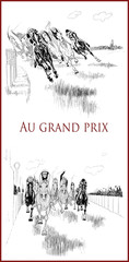French satirical magazine La vie Parisienne 1888,au Grand Prix ,race, event, humor, caricatures