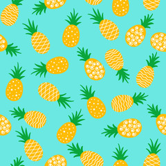 pineapple seamless pattern background. vector illustration.