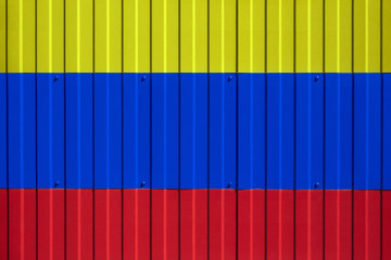 National flag of Venezuela on fence. Symbolizes entry ban or prohibition for crossing border of country