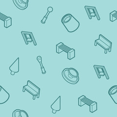 Park outline isometric pattern